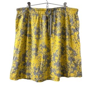 Eddie Bauer Yellow Gray Floral Women's Casual Skirt Size XL